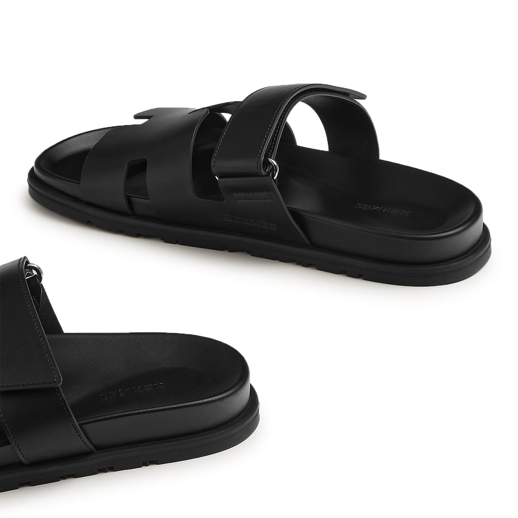 Hermes Paris Hermès Paris Chypre Leather Black Sandals