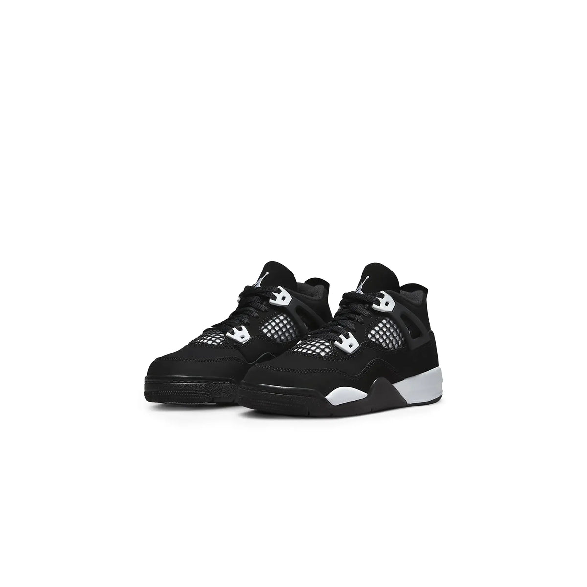 Air Jordan 4 Retro White Thunder (PS) Sneakers - Black