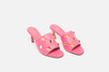 Valentino Pink Leather Rockstud Heels