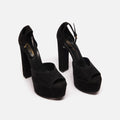 Saint Laurent Black Suede Platform Heels