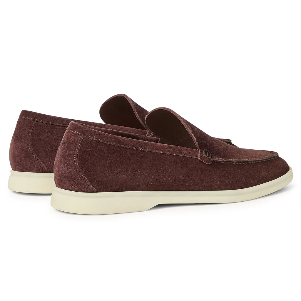 Loro Piana Summer Walk Suede Very Dark Maroon Loafers