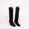 Barneys New York Black Suede Heeled Boots