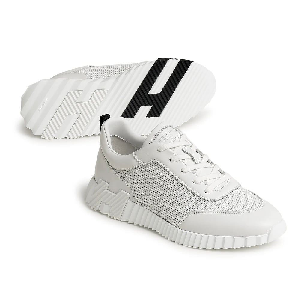 Hermes Paris Bouncing Perforated Leather Sneaker Blanc