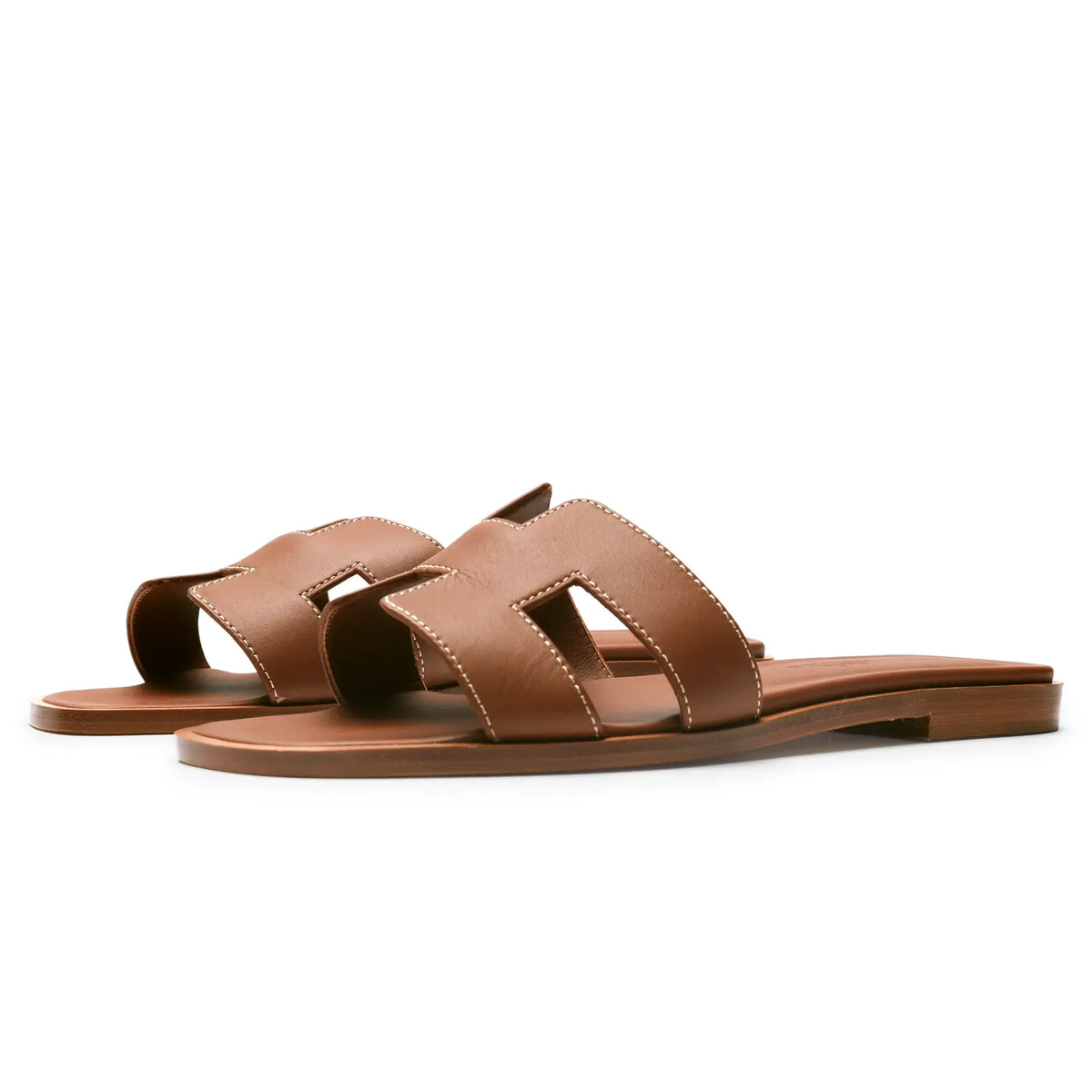 Hermes Paris Oran Gold Sandal (Minor Dents)