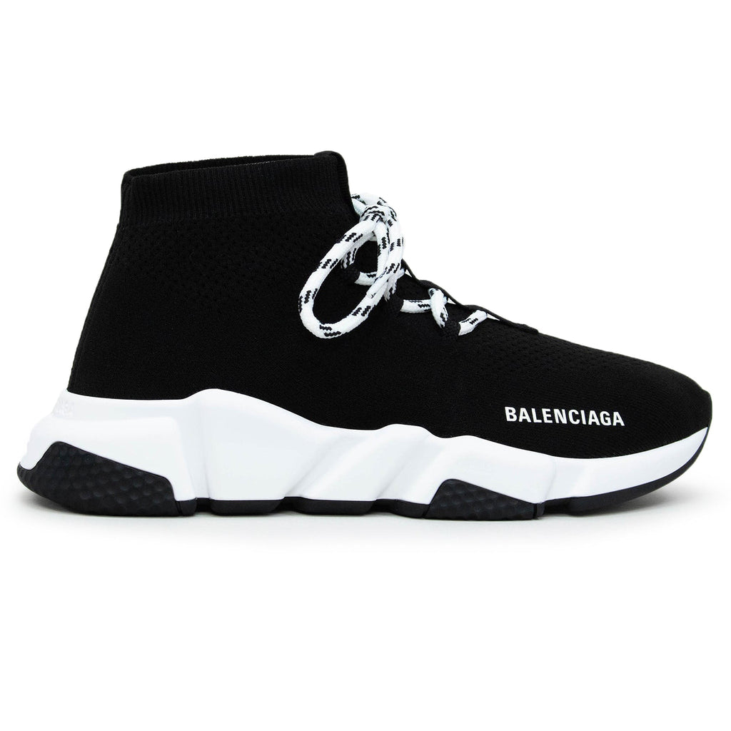 Balenciaga Speed Knit Lace Sock Black White - Women's Sneakers