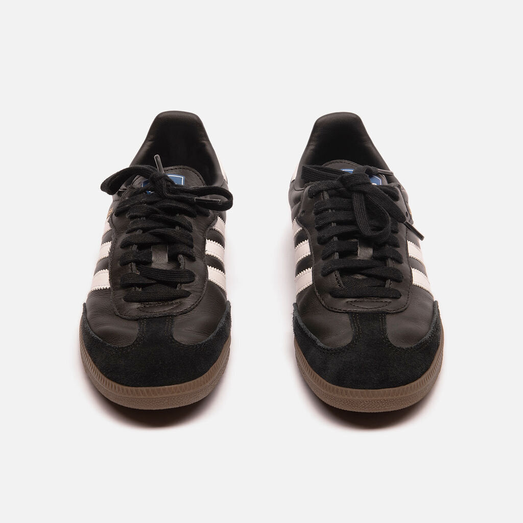 Adidas Black Leather Sambas Shoes